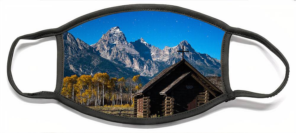 Tetons Face Mask featuring the photograph Chapel of Transfiguration by Darren White