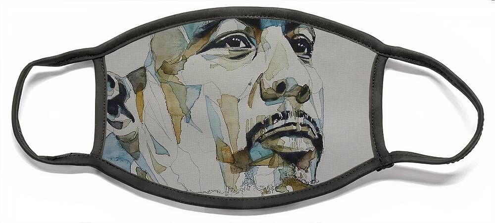 Charles Mingus Jr Face Mask featuring the painting Charles Mingus Art by Paul Lovering
