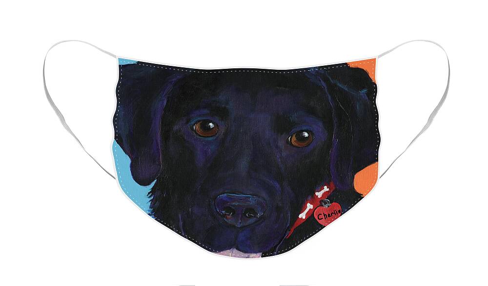 Dog Art Face Mask featuring the painting Charlie by Pat Saunders-White