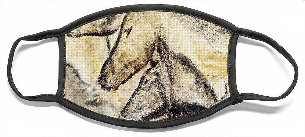 Chauvet Horse Face Mask featuring the painting Chauvet Horses by Weston Westmoreland
