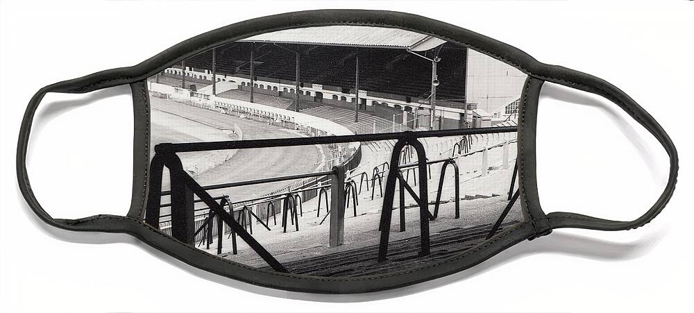 Chelsea Face Mask featuring the photograph Chelsea - Stamford Bridge - East Stand 4 - August 1969 by Legendary Football Grounds