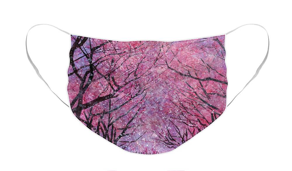 Cherry Blossom Face Mask featuring the painting Cherry Blast by Hailey E Herrera