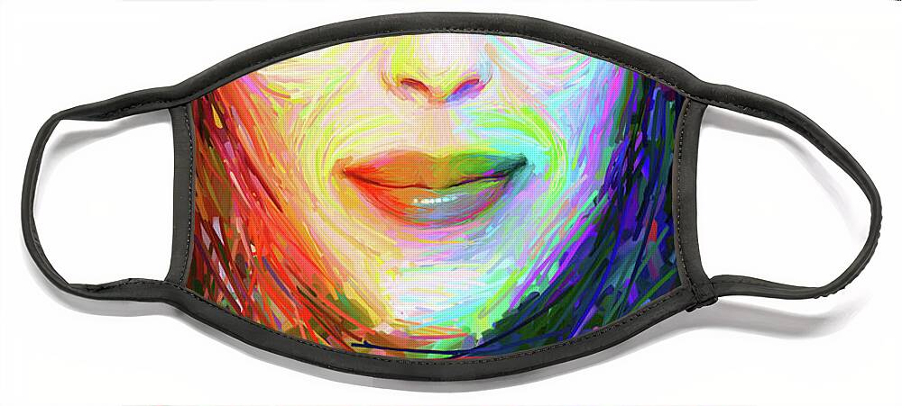 Cher Face Mask featuring the digital art Cheryl Sarkisian by Matthew Lindley