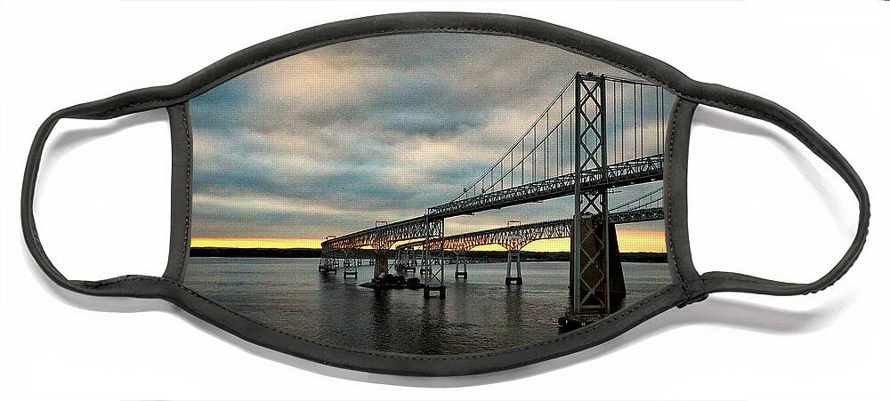 Chesapeake Bay Bridge At Twilight Face Mask featuring the photograph Chesapeake Bay Bridge at Twilight by Bill Swartwout