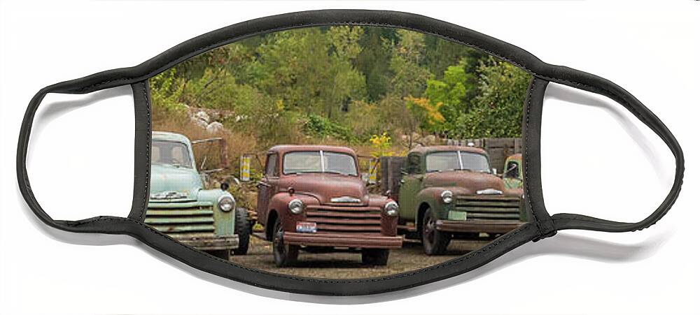 Chevy Line Up Face Mask featuring the photograph Chevy Line up by Jean Noren
