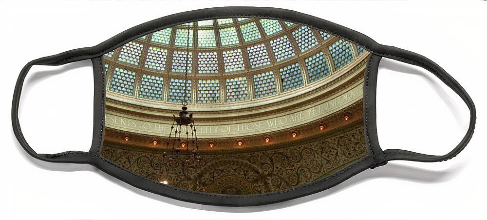 Art Face Mask featuring the photograph Chicago Cultural Center Dome by David Levin