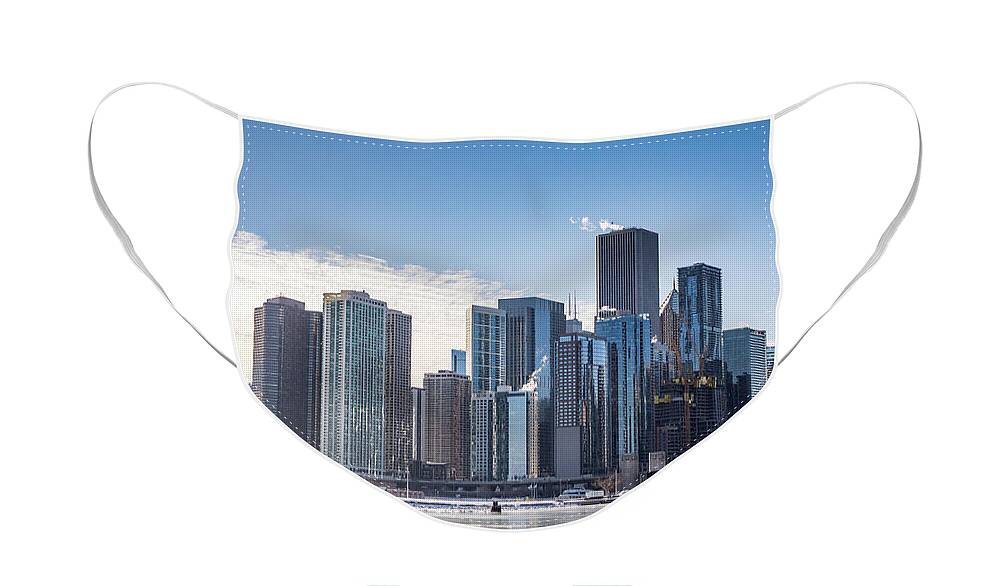 Usa Face Mask featuring the photograph Chicago skyline by Framing Places