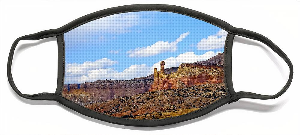 Ghost Ranch Face Mask featuring the photograph Chimney Rock Ghost Ranch New Mexico by Kurt Van Wagner