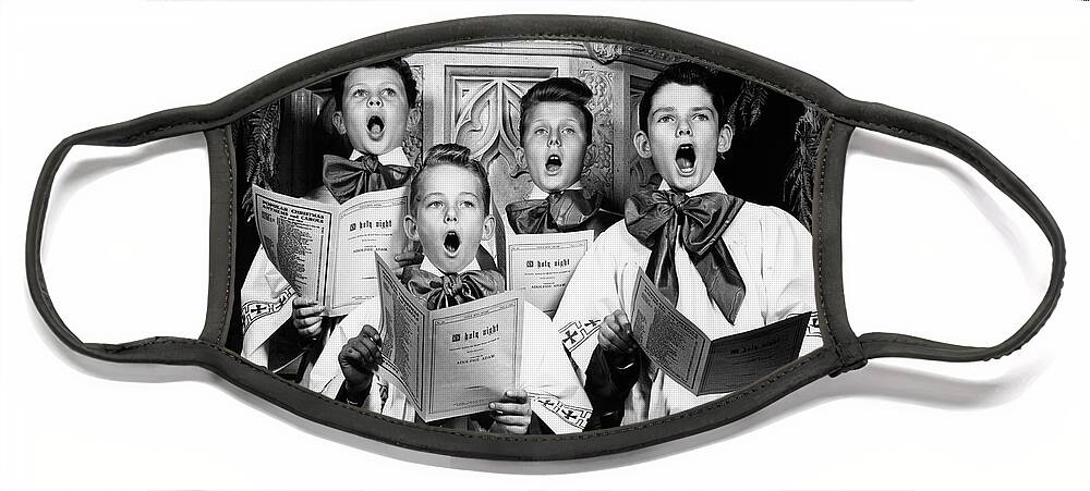 1940s Face Mask featuring the photograph Choirboys Singing, C.1940s by H. Armstrong Roberts/ClassicStock