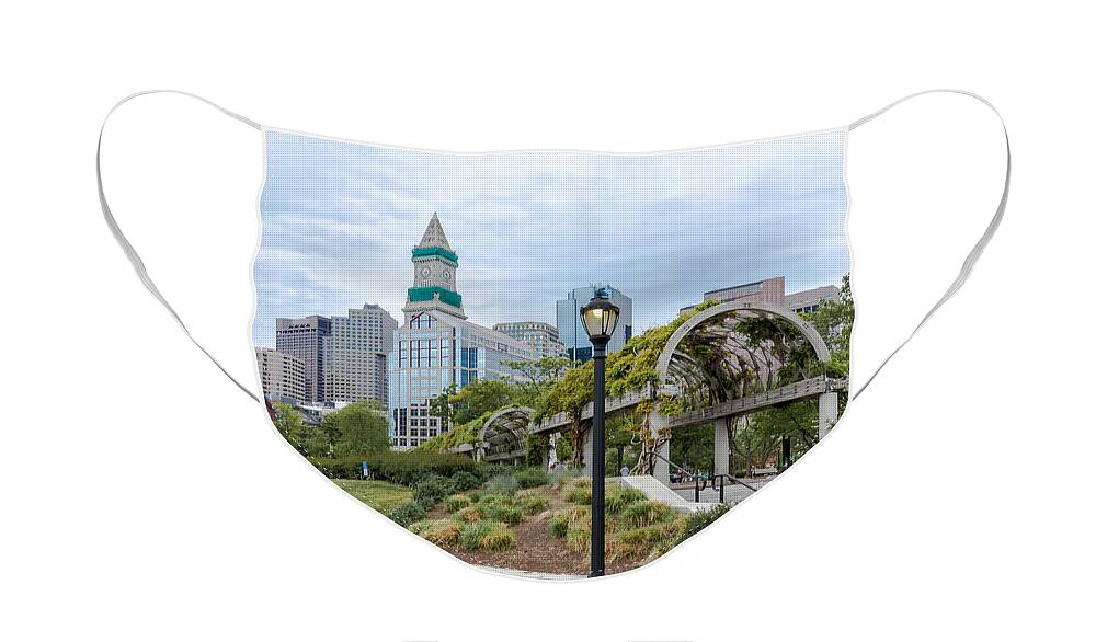 Christopher Columbus Park Face Mask featuring the photograph Christopher Columbus Park by Brian MacLean