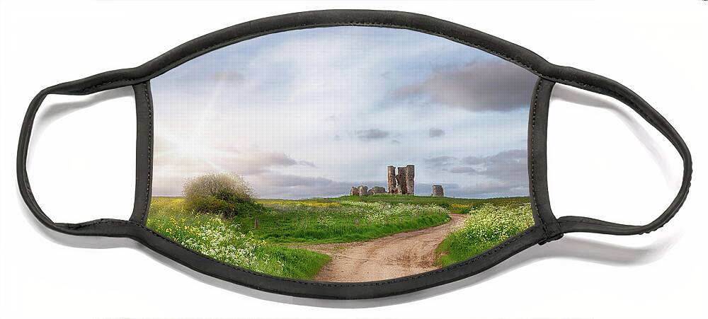 Bawsey Face Mask featuring the photograph Bawsey Church ruin in Norfolk England by Simon Bratt