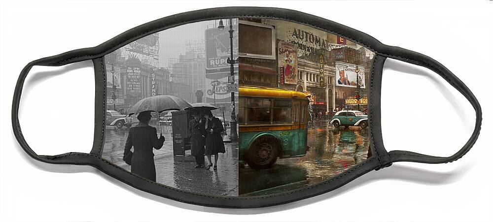 City - NY - Times Square on a rainy day 1943 Art Print by Mike Savad - Fine  Art America
