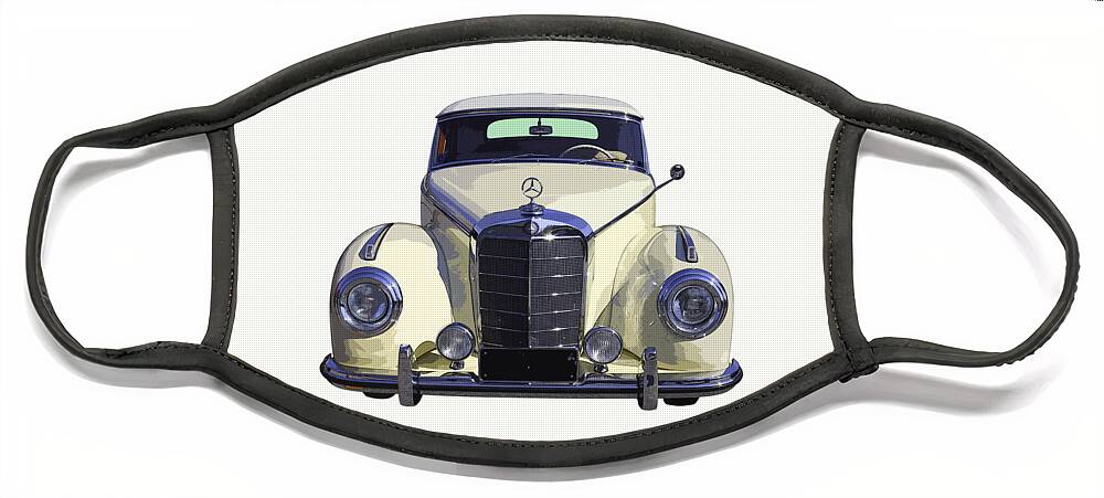 Classic White Mercedes Benz 300 Face Mask by Keith Webber Jr