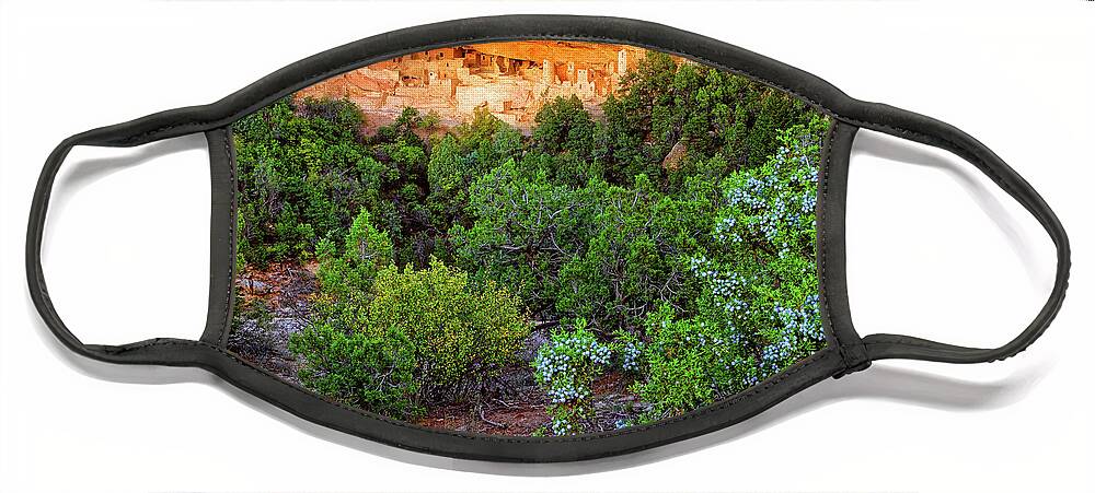 Cliff Palace Face Mask featuring the photograph Cliff Palace at Mesa Verde National Park - Colorado by Jason Politte