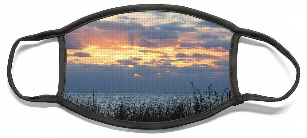 Sun Face Mask featuring the photograph Clouds and Rays by Robert Banach