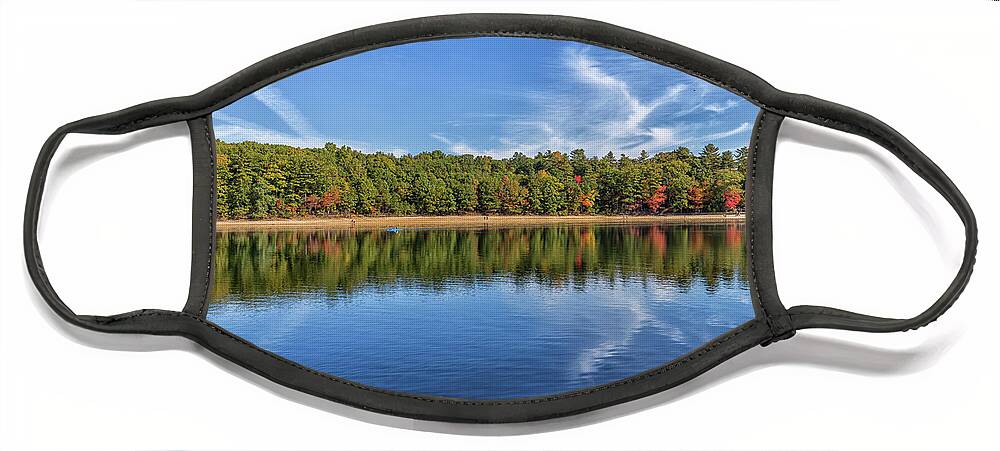 Clouds Over Walden Pond Face Mask featuring the photograph Clouds over Walden Pond by Brian MacLean