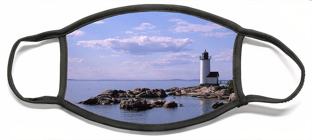 Landscape Lighthouse New England Nautical Face Mask featuring the photograph Cnrf0901 by Henry Butz