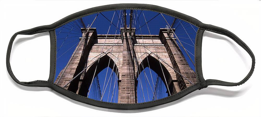 Landscape Brooklyn Bridge New York City Face Mask featuring the photograph Cnrg0409 by Henry Butz