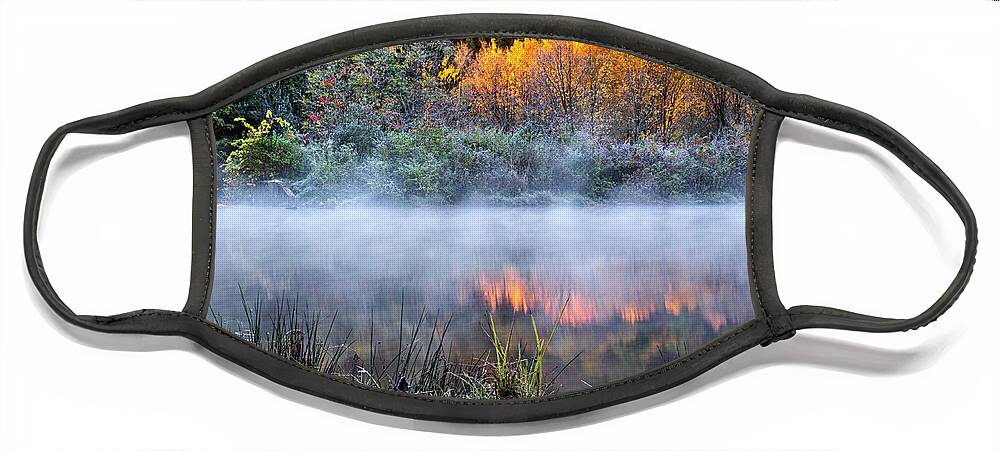 Sunrise Face Mask featuring the photograph Cold Fire Sunrise Landscape by Christina Rollo