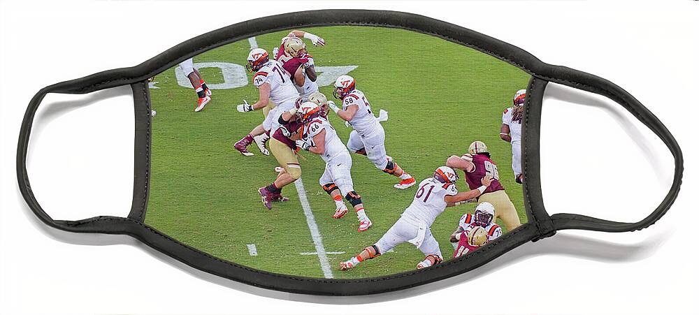 Virginia Face Mask featuring the photograph College Football VT and Boston College by Betsy Knapp