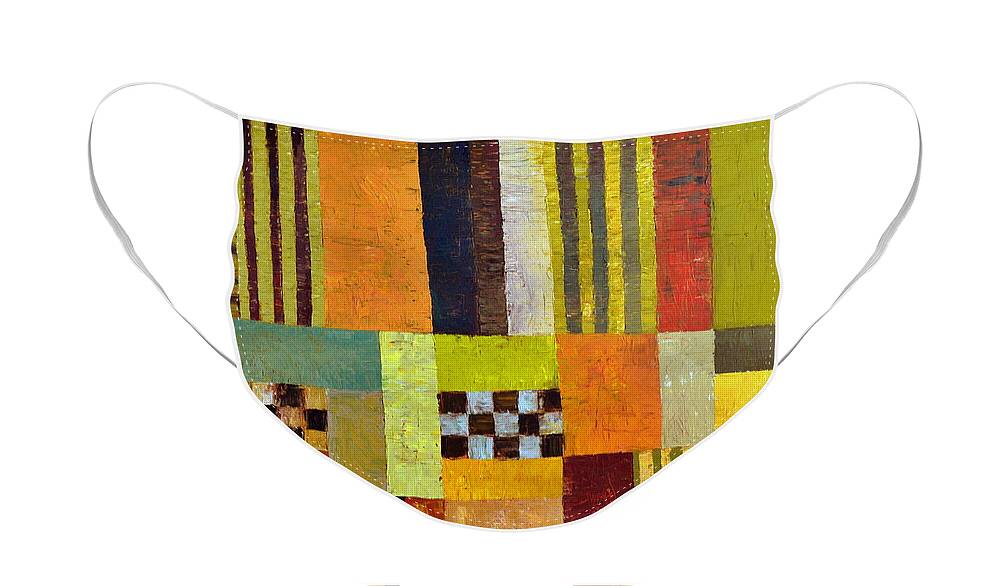 Colorful Face Mask featuring the painting Color and Pattern Abstract by Michelle Calkins