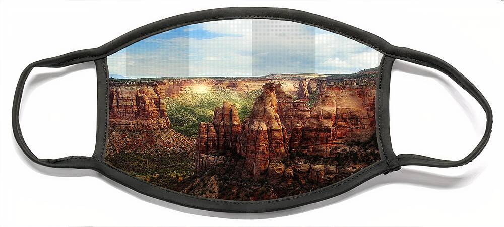 Americana Face Mask featuring the photograph Colorado National Monument by Marilyn Hunt