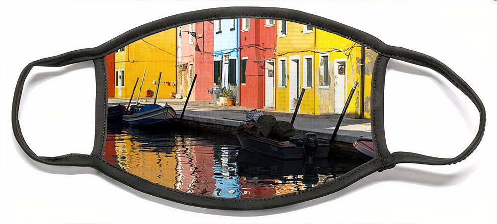 Colorful Burano Face Mask featuring the photograph Colorful Burano by Prints of Italy