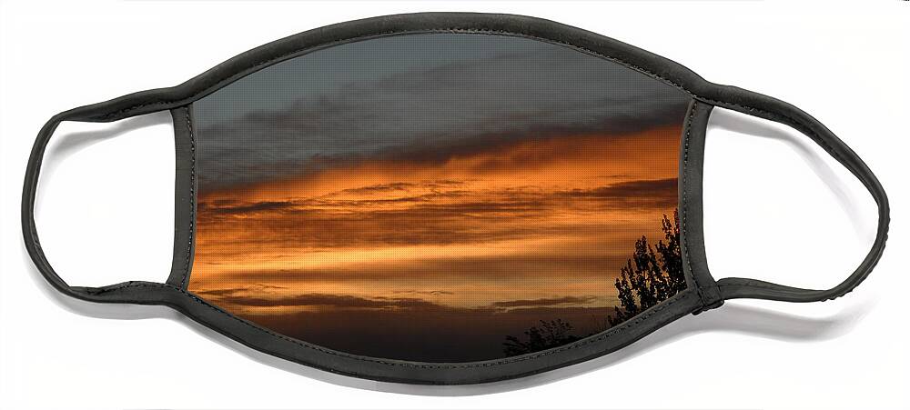 Dawn Face Mask featuring the photograph Colorful Clouds in Dawn sky by Kent Lorentzen
