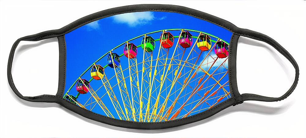 Ferris Wheel Face Mask featuring the photograph Colorful Ferris Wheel by Cynthia Guinn
