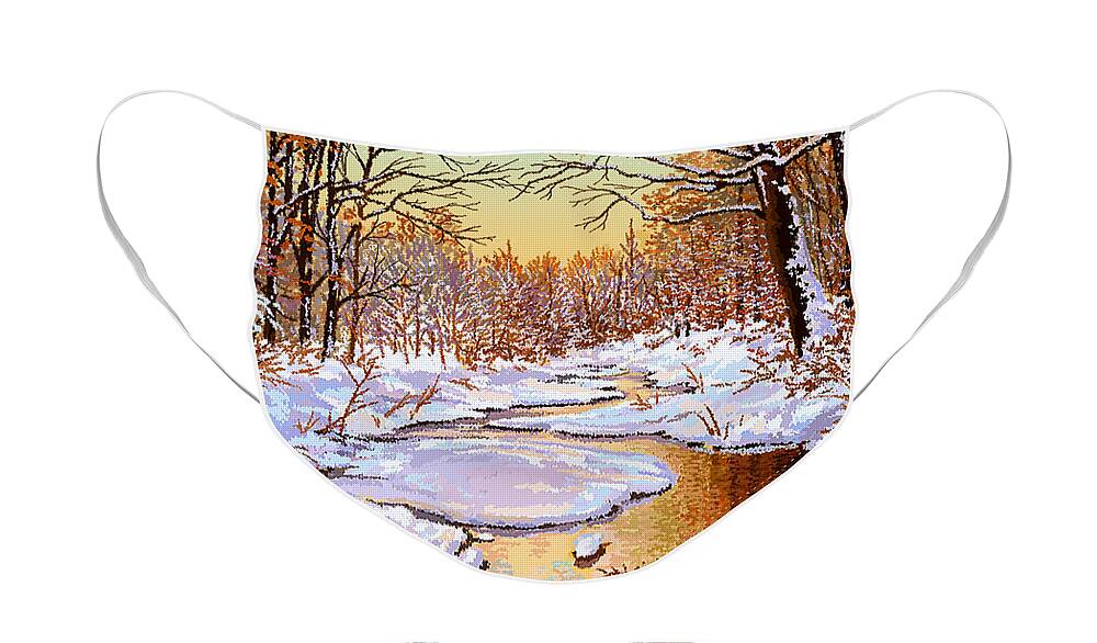 Winter Face Mask featuring the painting Colors of Winter by Hans Neuhart