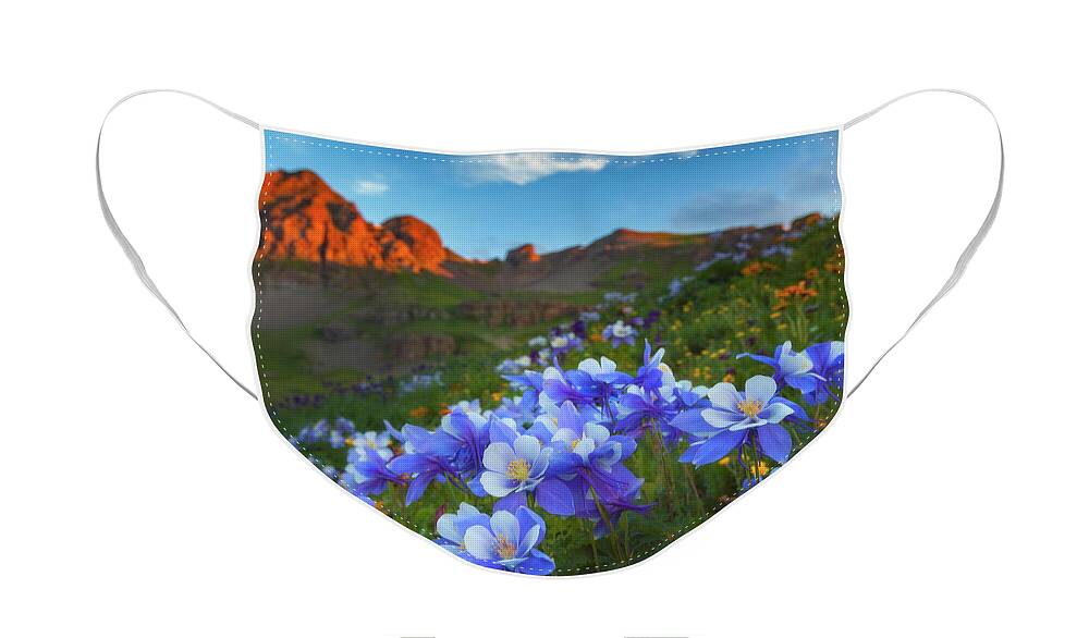 Colorado Face Mask featuring the photograph Columbine Sunrise by Darren White