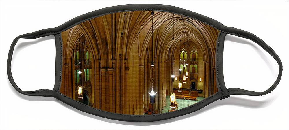 Allegheny County Face Mask featuring the photograph Commons Room Cathedral of Learning - University of Pittsburgh #1 by Amy Cicconi