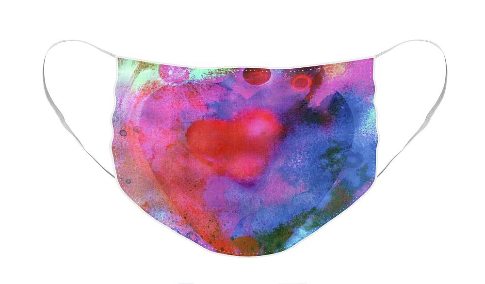 Love Face Mask featuring the painting Cosmic Love by John Dyess