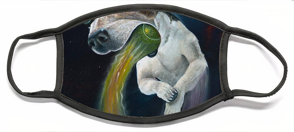 Dog Face Mask featuring the painting Cosmojo by Claudia Goodell