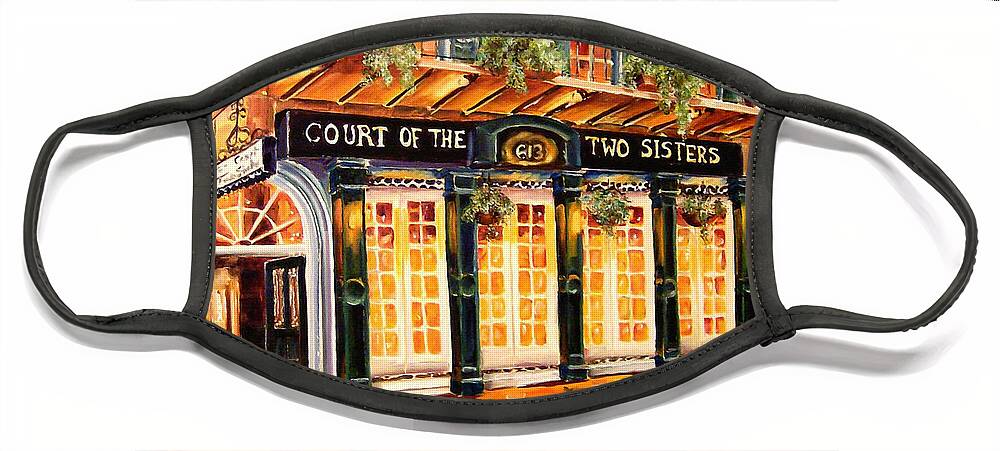 New Orleans Face Mask featuring the painting Court of the Two Sisters by Diane Millsap