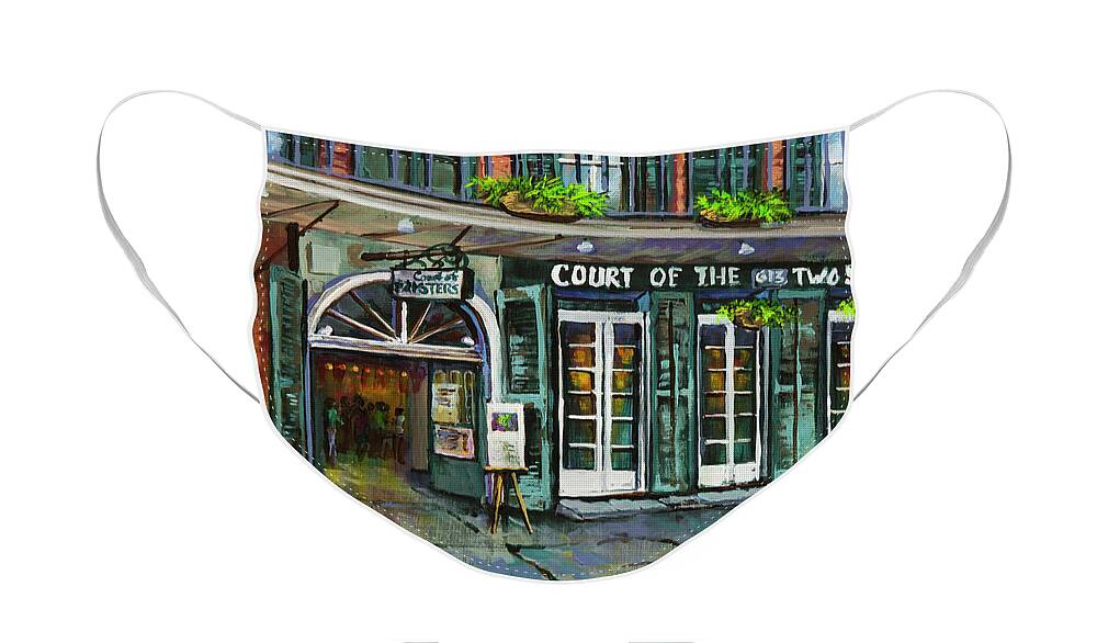 New Orleans Art Face Mask featuring the painting Court of The Two Sisters by Dianne Parks