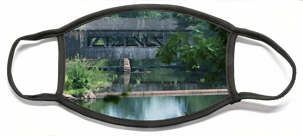 Covered Bridge Face Mask featuring the photograph Covered Bridge by Geoff Jewett