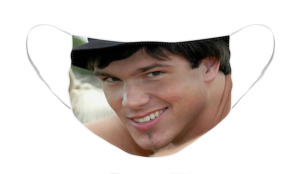 Handsome Face Mask featuring the photograph Cowboy Smile by Gunther Allen