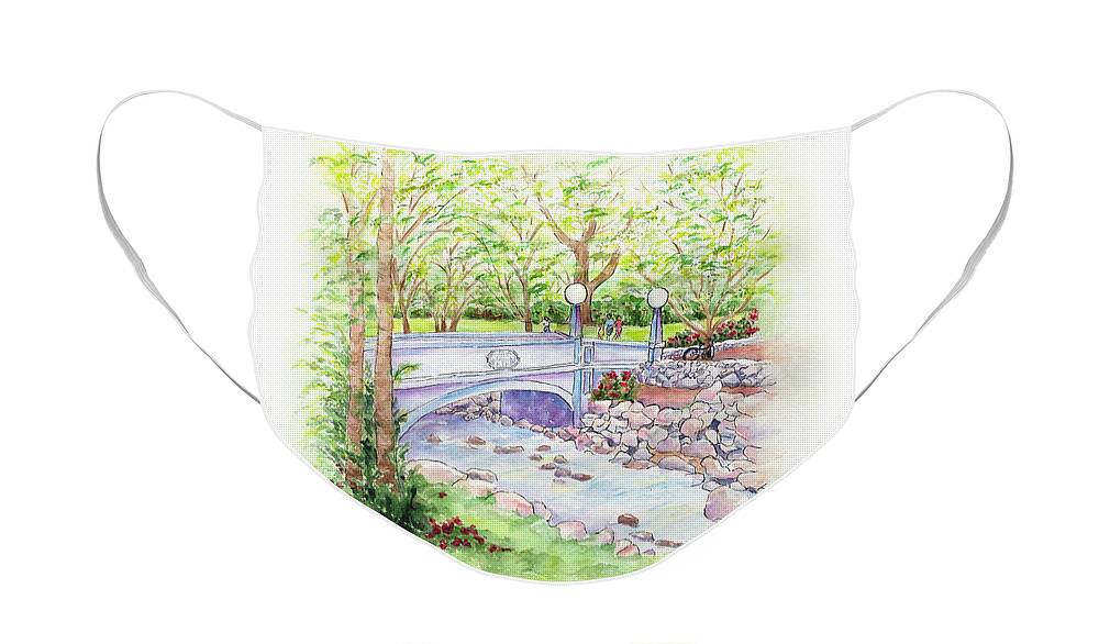 Park Face Mask featuring the painting Creekside by Lori Taylor
