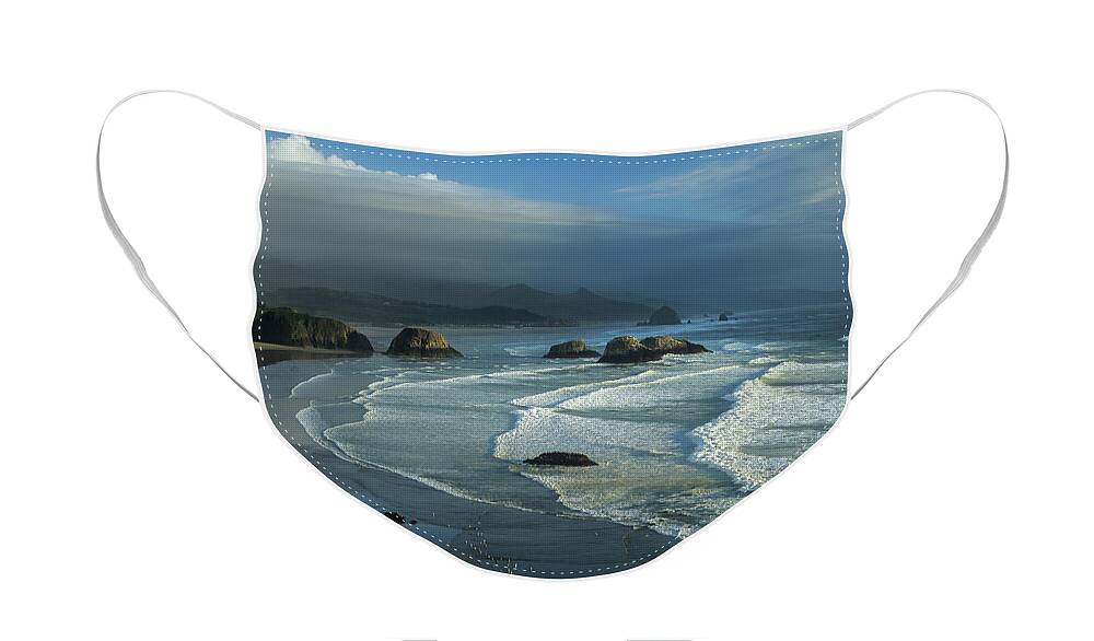 Beach Face Mask featuring the photograph Crescent Beach and Surf by Robert Potts
