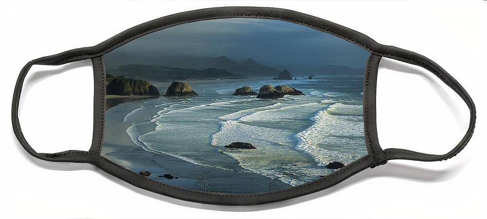 Beach Face Mask featuring the photograph Crescent Beach and Surf by Robert Potts