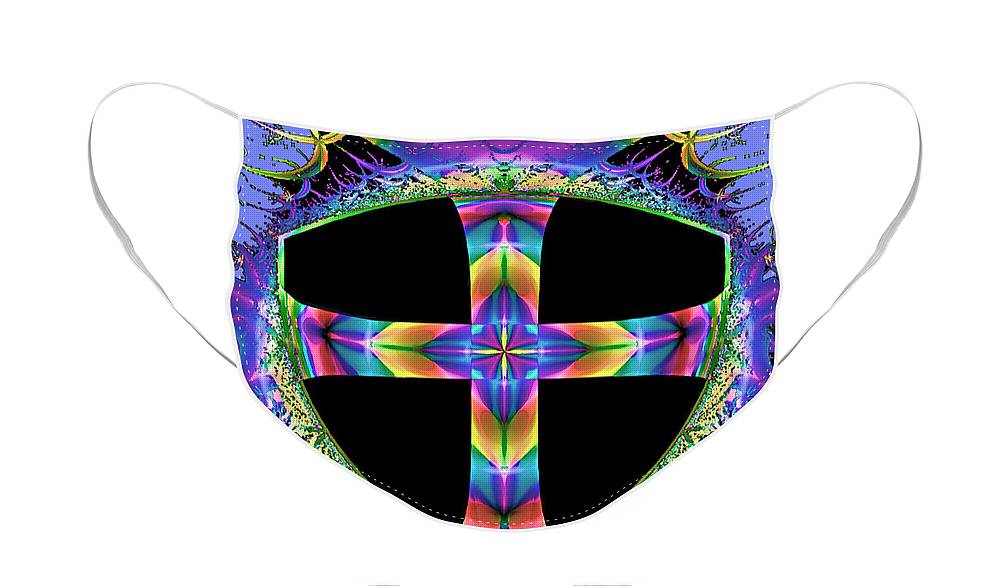 Cross Face Mask featuring the painting Cross of One Way to God by Susanna Katherine