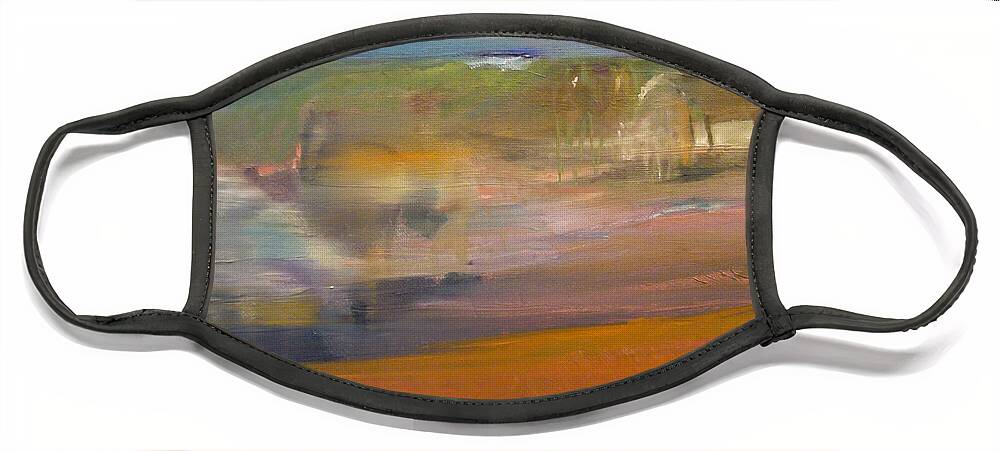 Abstract Face Mask featuring the painting Crossing Over by Susan Esbensen