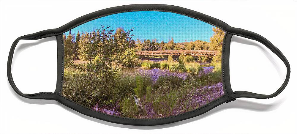 2015 Face Mask featuring the photograph Crossing Paths Methow Valley Landscapes by Omashte by Omaste Witkowski