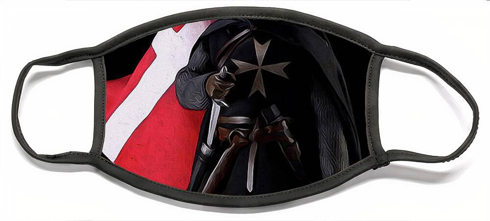 Crusader Knight Face Mask featuring the painting Crusader Warrior - 03 by AM FineArtPrints