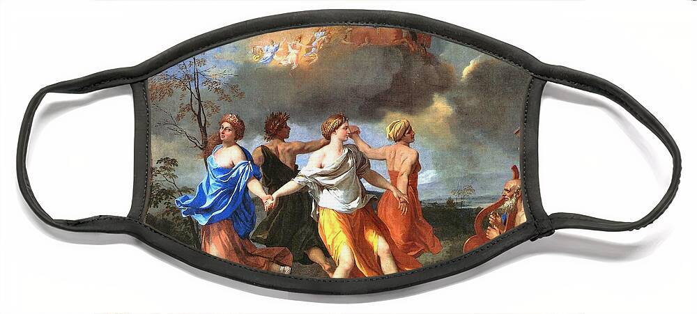 Nicolas Poussin Face Mask featuring the painting Dance to the Music of Time by Nicolas Poussin