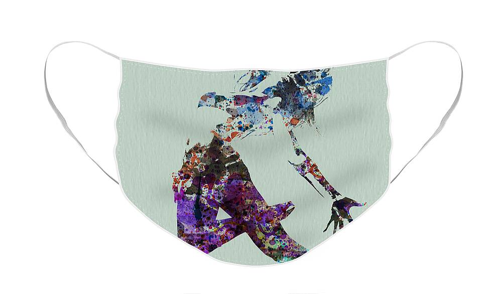 Dancer Face Mask featuring the painting Dancer watercolor by Naxart Studio