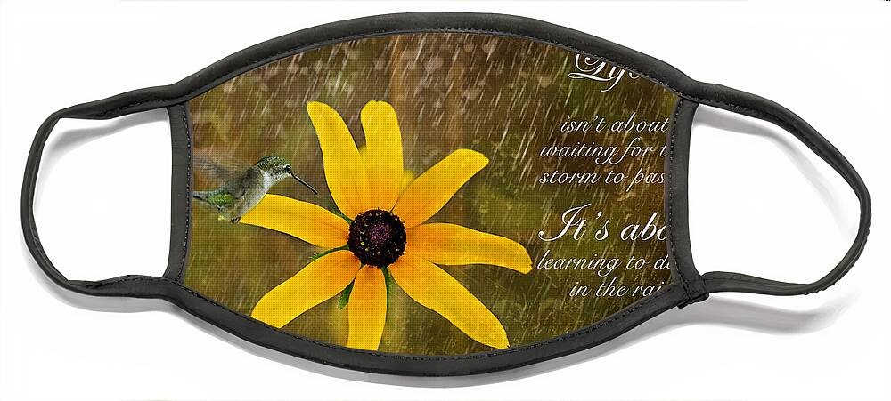 Inspirational Photography Face Mask featuring the photograph Dancing In the Rain Print by Gwen Gibson
