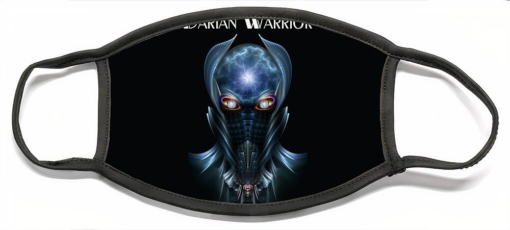 Darian Warrior Face Mask featuring the digital art Darian Warrior Fractal Portrait by Rolando Burbon