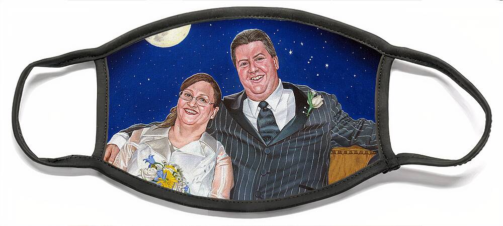 Dave Face Mask featuring the painting Dave and Sue in oil painting by Christopher Shellhammer